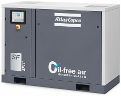 Спиральный безмасляный компрессор Atlas Copco SF Multiblock 11+ PACK (без осушителя) на раме рабочим давлением 8 бар